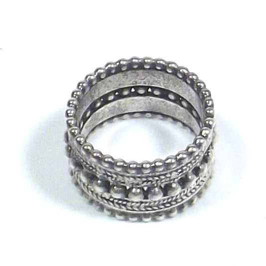 ANELLO etnico argento 925 puntinato - fascia larga | Uomo - donna