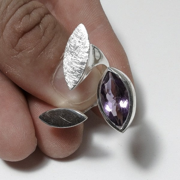Anello NAINA fascia in argento 925 ANELLO artigianale con pietra | ANELLI artigianali