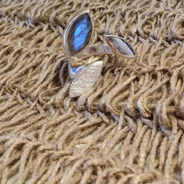 Anello NAINA fascia in argento 925 ANELLO artigianale con pietra | ANELLI artigianali