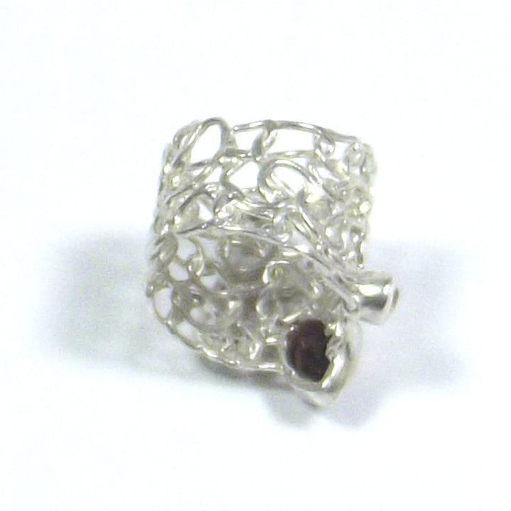 ANELLO GRANATO - AMETISTA - CITRINO - e argento e filigrana