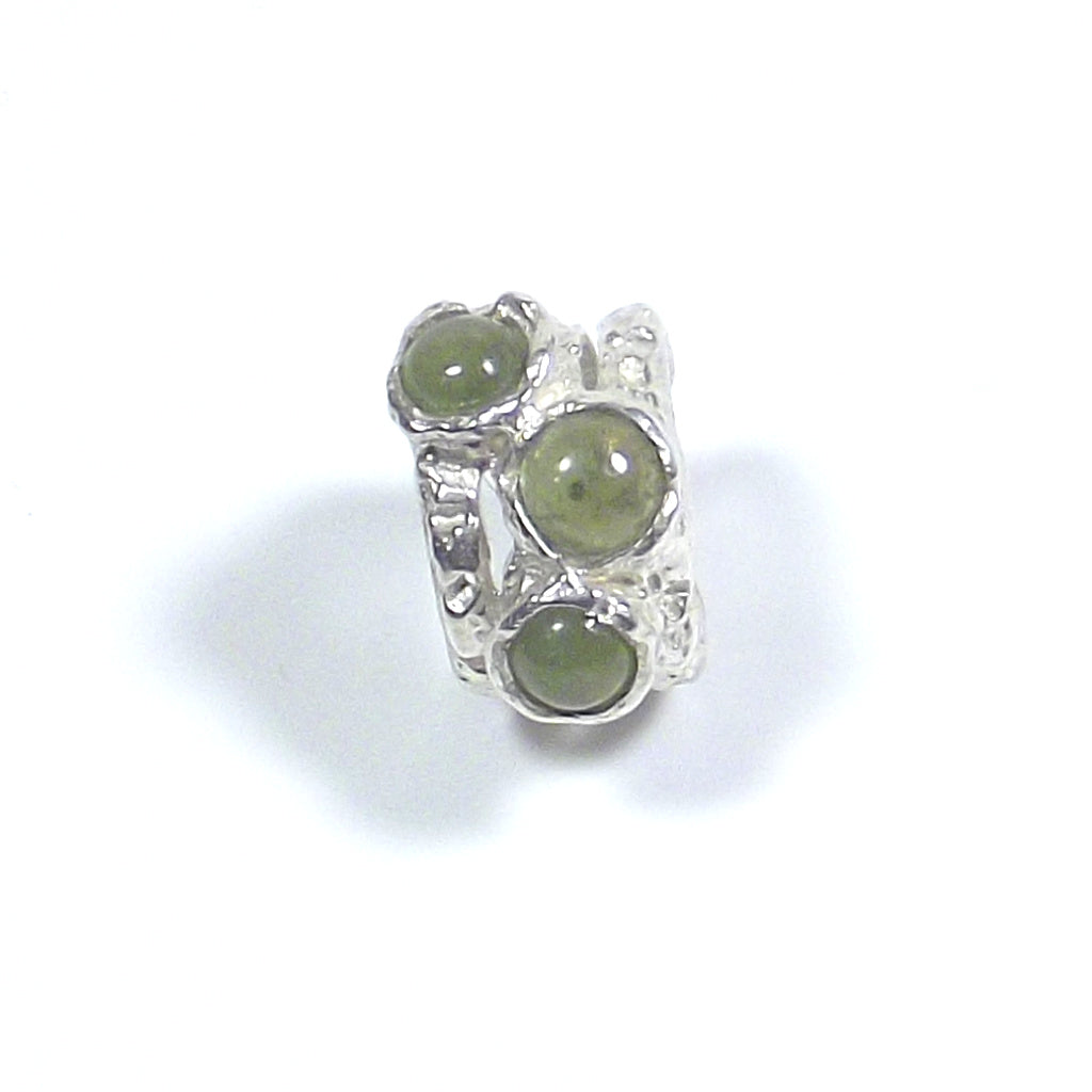 Anello in argento 925 con AVVENTURINA FASCIA | Gioiello contemporaneo