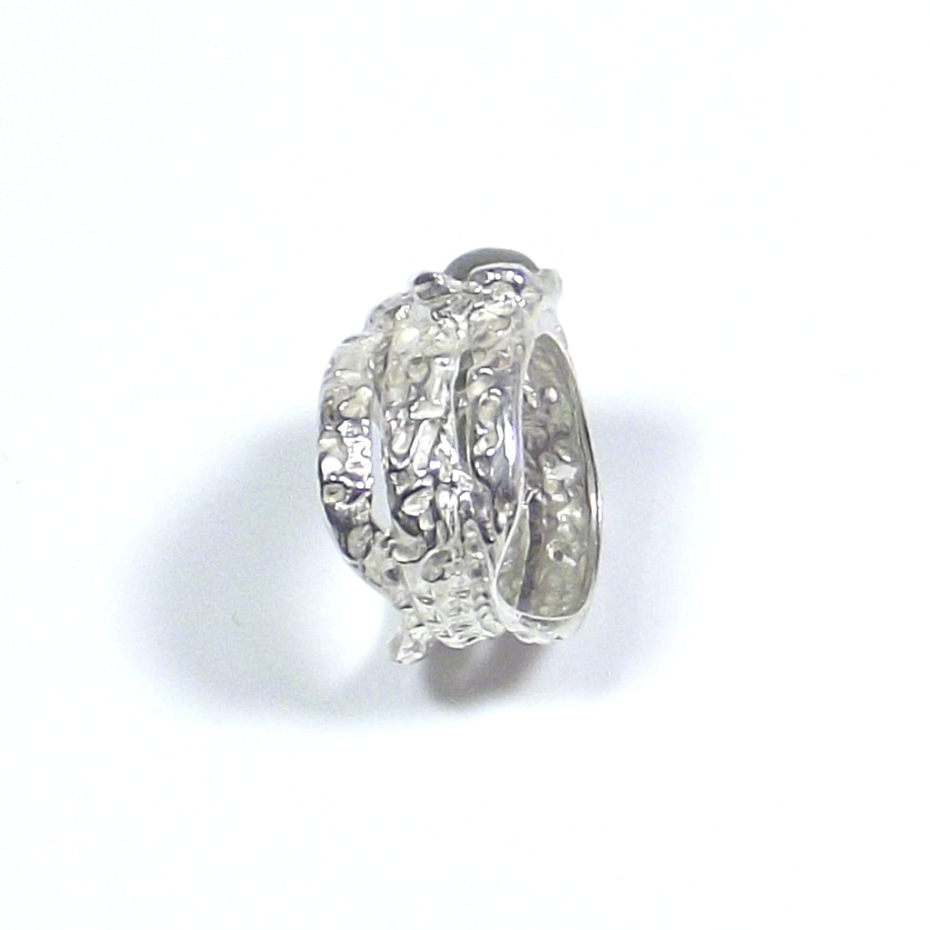 925 silver ring with AVVENTURINE BAND | Contemporary jewel
