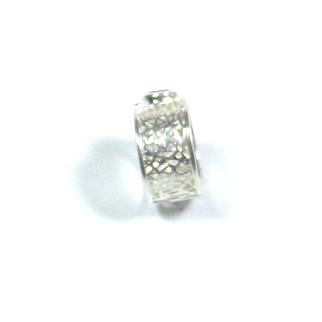 ANELLO GRANATO e argento sfaccettato e filigrana | FASCIA