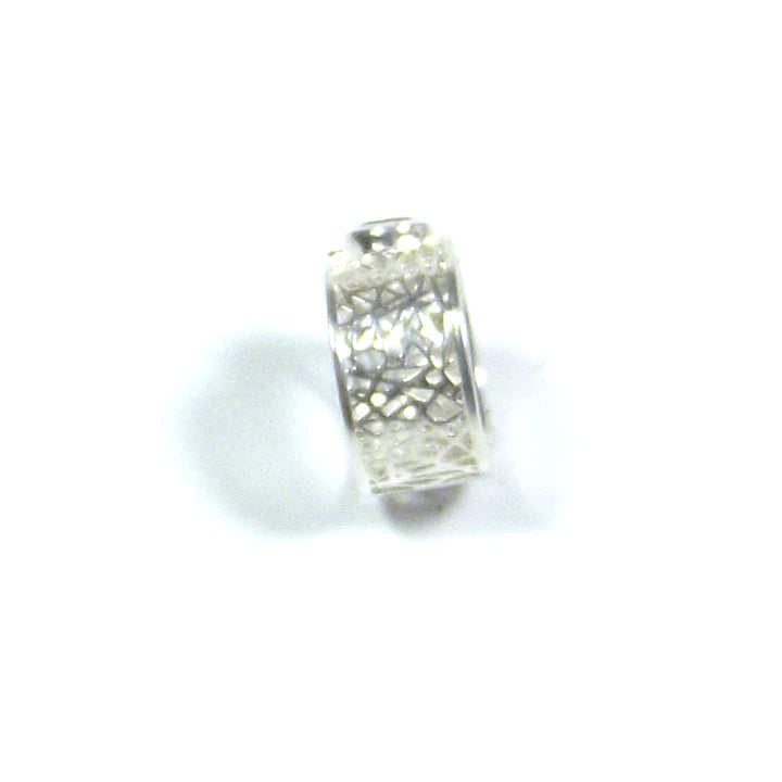 ANELLO GRANATO e argento sfaccettato e filigrana | FASCIA