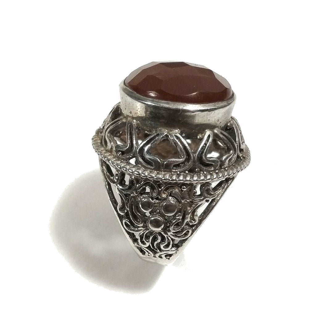 Anello con pietra in argento 925 con Corniola | GIOIELLI IN ARGENTO
