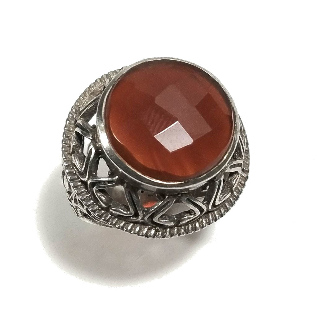Anello con pietra in argento 925 con Corniola | GIOIELLI IN ARGENTO