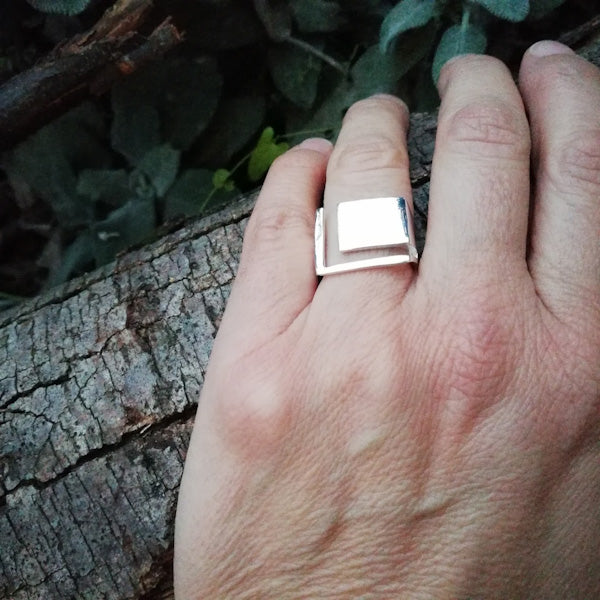 ANELLO artigianale in argento 925 Anello geometrico | GIOIELLI IN ARGENTO