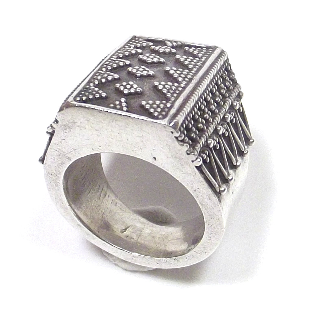 Dotted 925 silver RING - rectangular