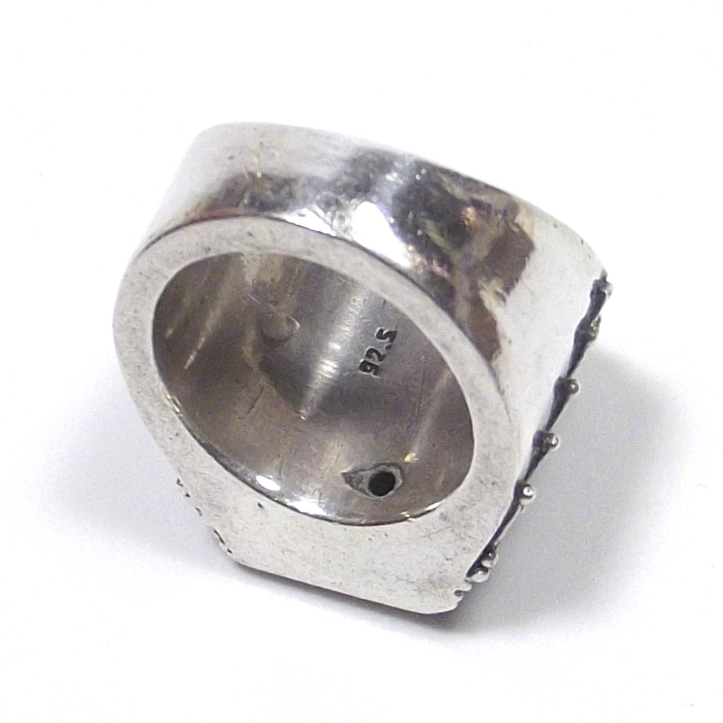 Dotted 925 silver RING - rectangular