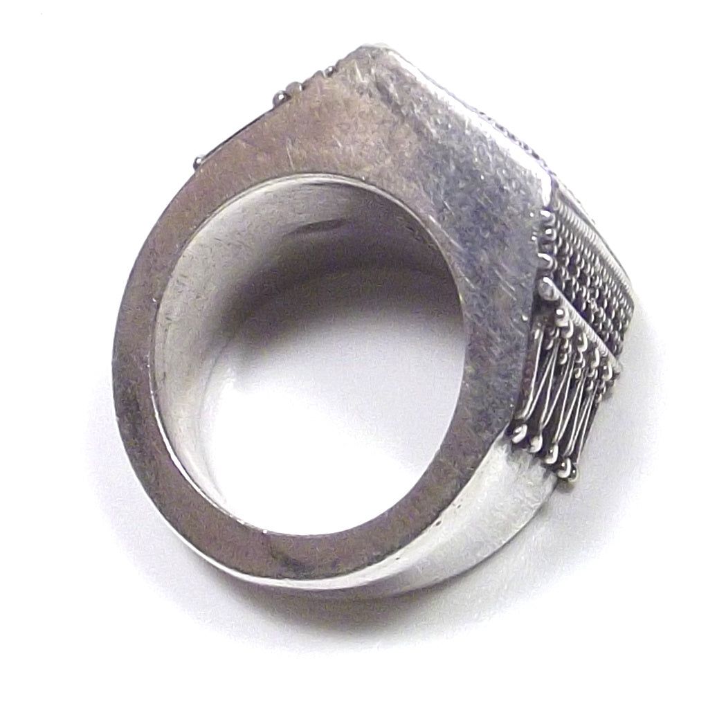 Dotted 925 silver RING - rectangular