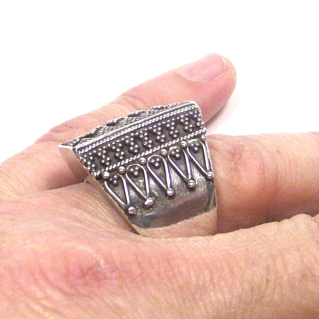 Dotted 925 silver RING - rectangular