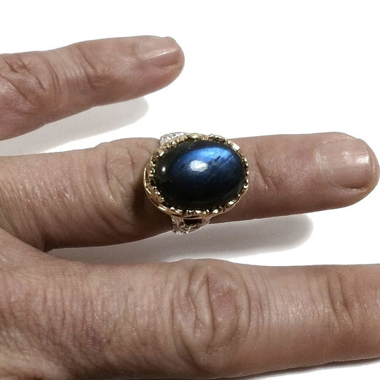 Fascia floreale con LABRADORITE in argento 925 | Gioielli barocchi in argento