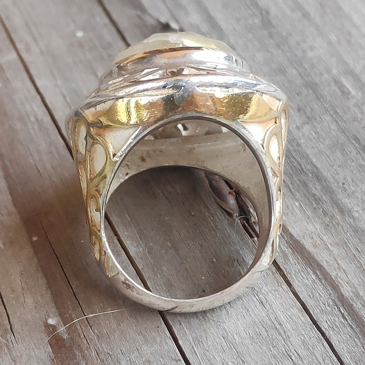 ANELLO barocco in argento 925 Quarzo rutilato | GIOIELLI IN ARGENTO