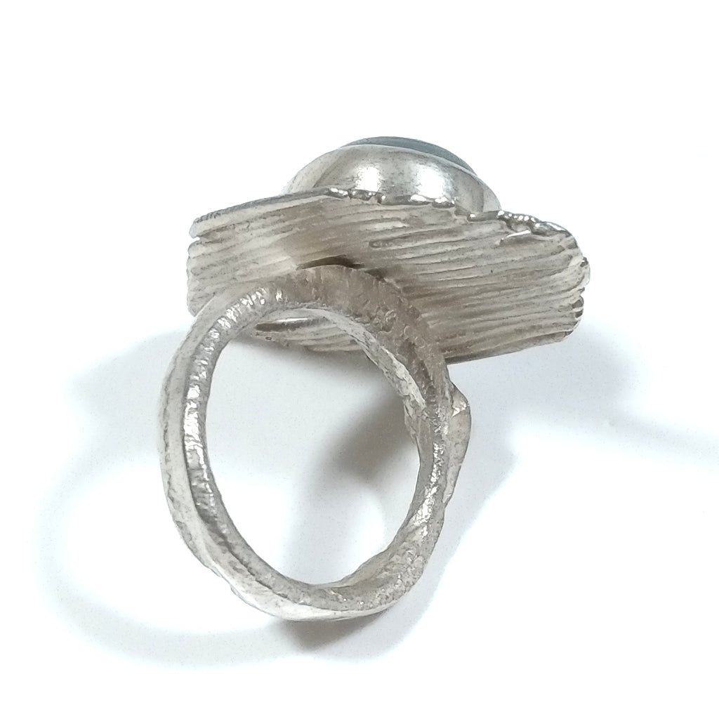 Anello con pietra in argento 925 ANELLO artigianale Acquamarina | GIOIELLI IN ARGENTO