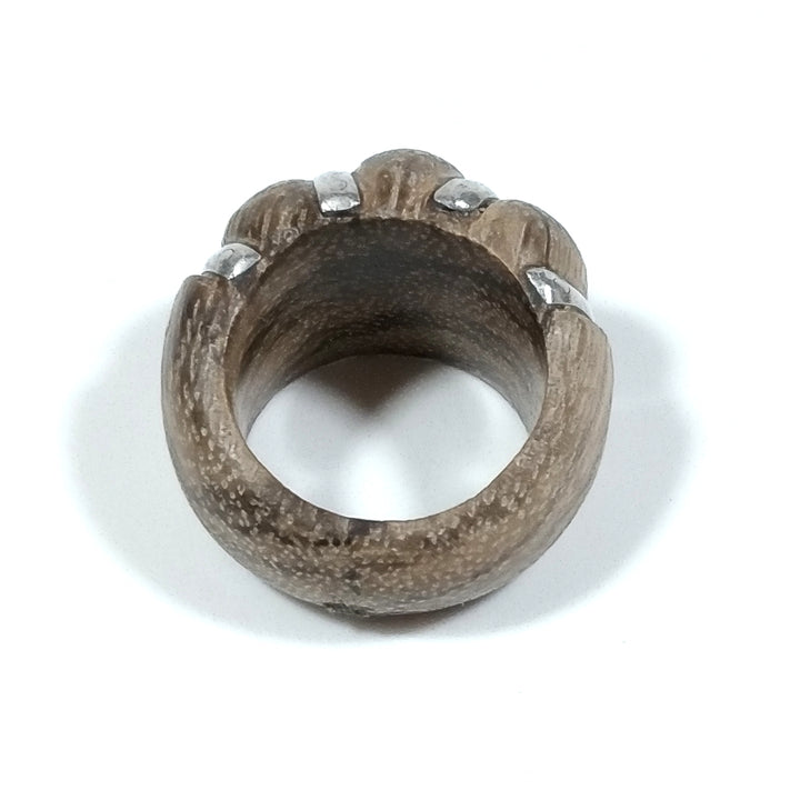 ANELLO artigianale in argento 925 ANELLO artigianale Legno mogano | GIOIELLI IN ARGENTO