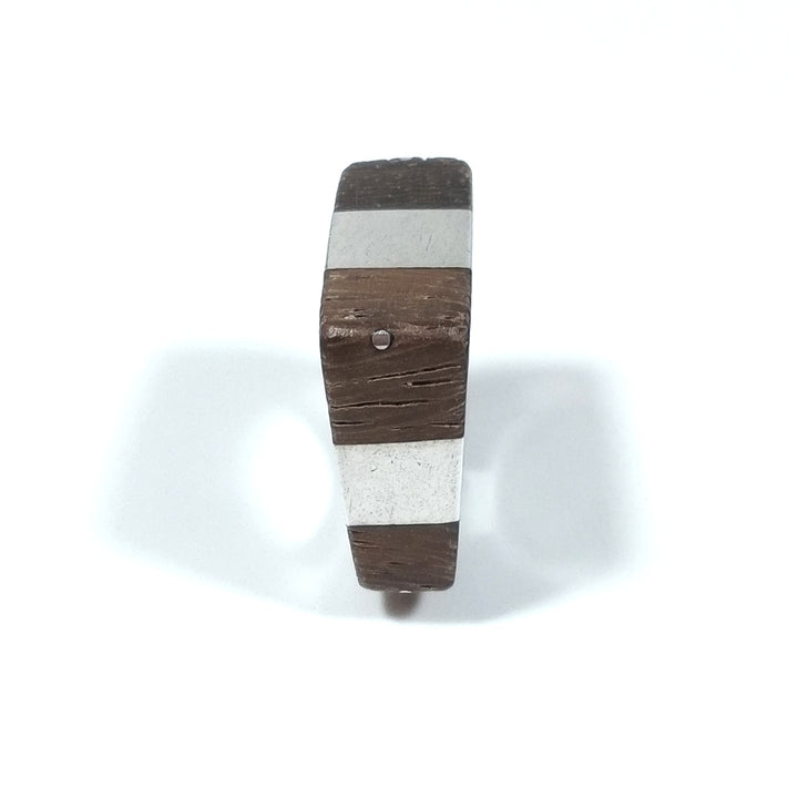 ANELLO artigianale in argento 925 ANELLO artigianale Legno mogano | GIOIELLI IN ARGENTO