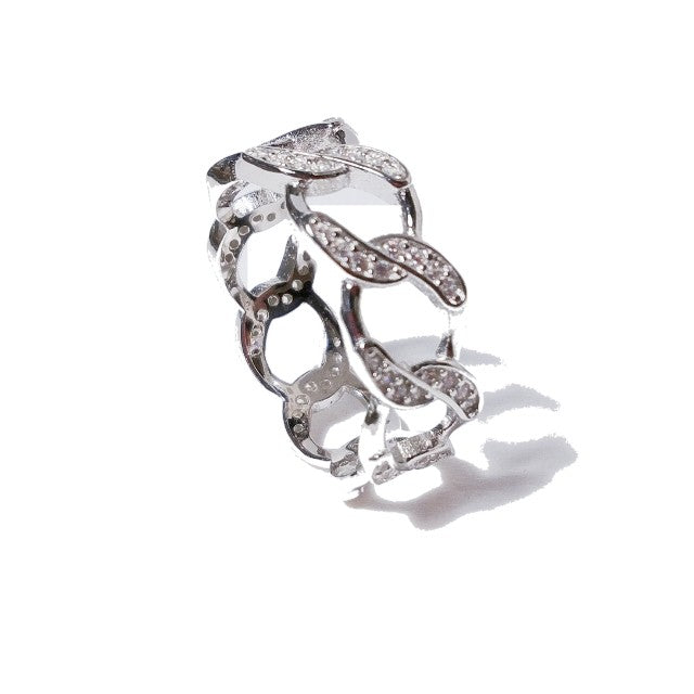 ANELLO  ELEGANCE zircone - groumette argento - anello catena