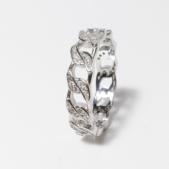 ANELLO  ELEGANCE fine zircone - groumette argento - anello catena