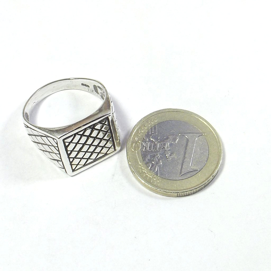 Men's pinky ring in 925 silver - chevalier