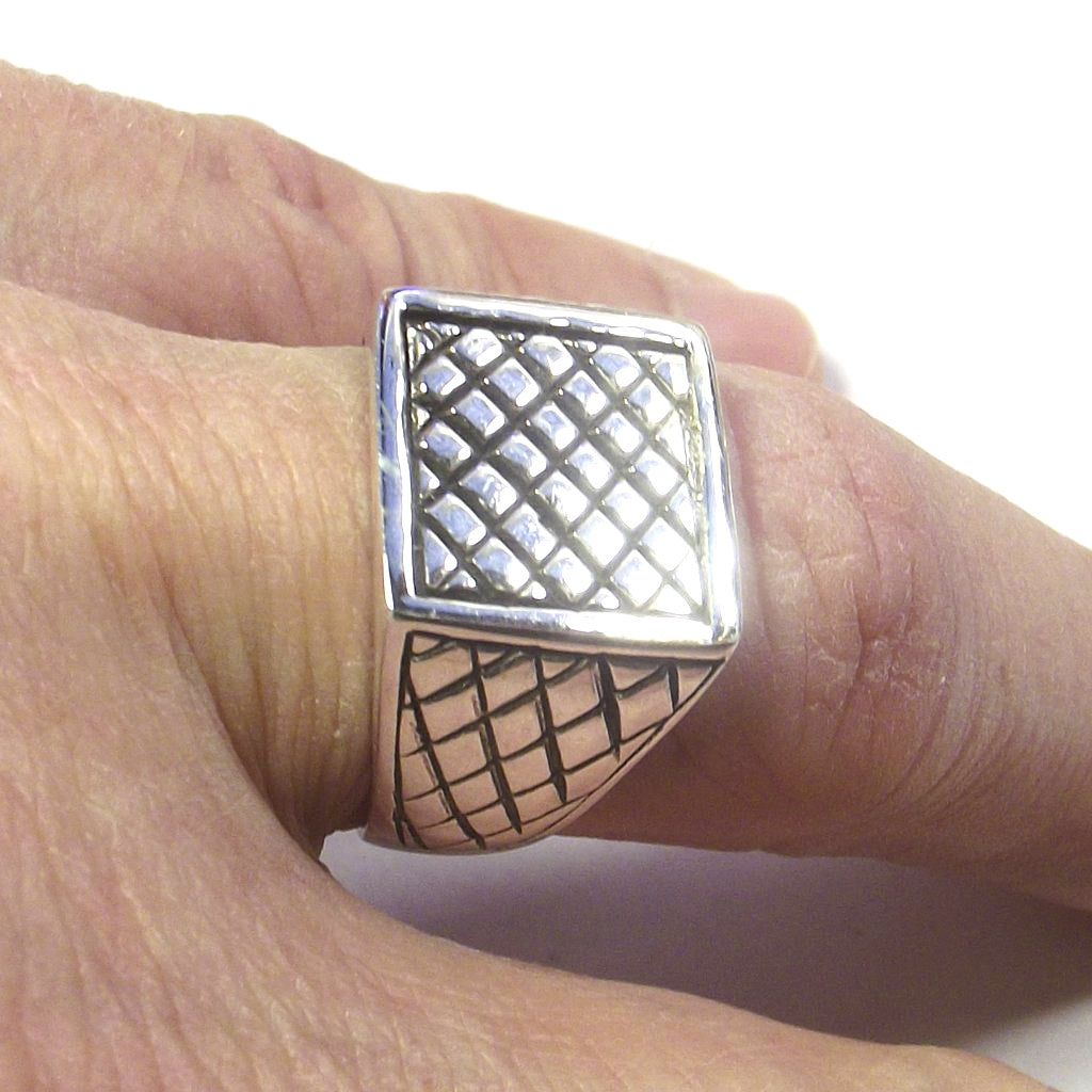 Men's pinky ring in 925 silver - chevalier
