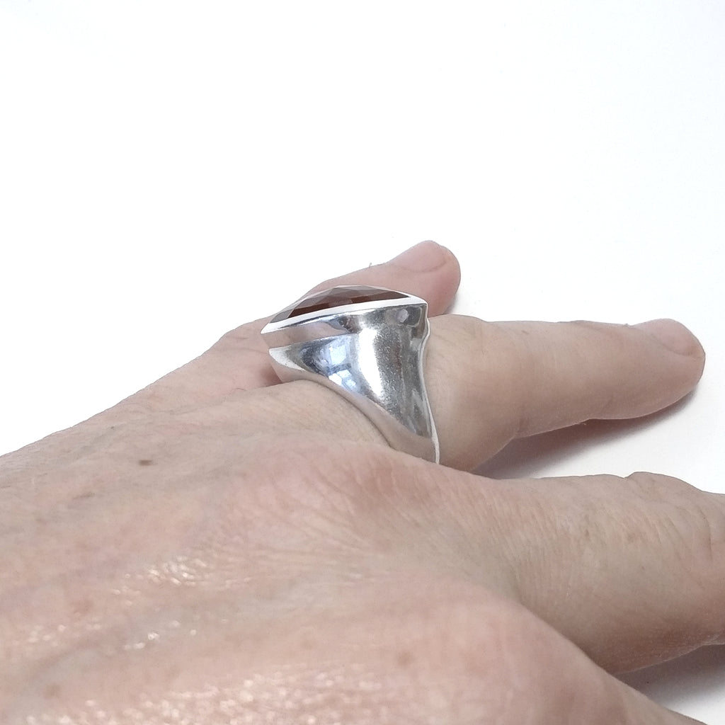 Anello con pietra in argento 925 con Corniola | GIOIELLI IN ARGENTO