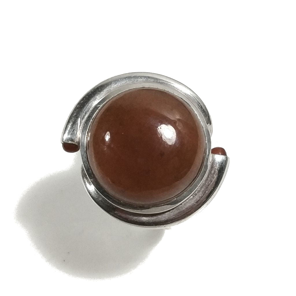 ANELLO artigianale in argento 925 con CORNIOLA | Gioielli in argento