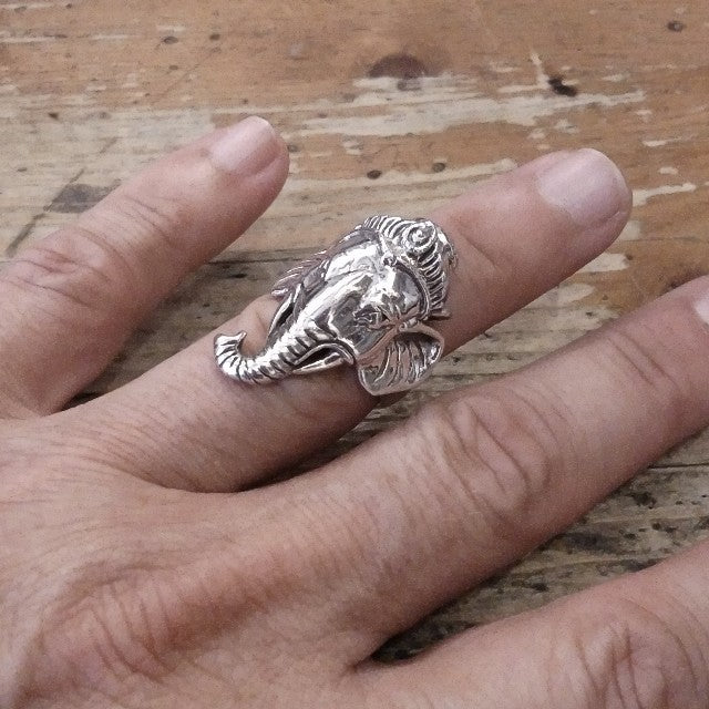 Anello in argento 925 testa di ELEFANTE