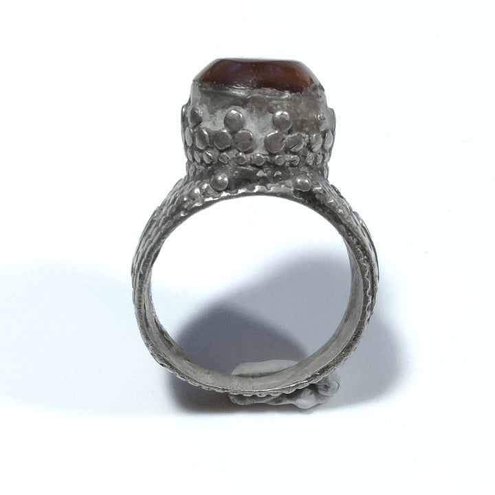 Anello con pietra in argento antico ANELLO ETNICO Corniola , Turchese | GIOIELLI IN ARGENTO