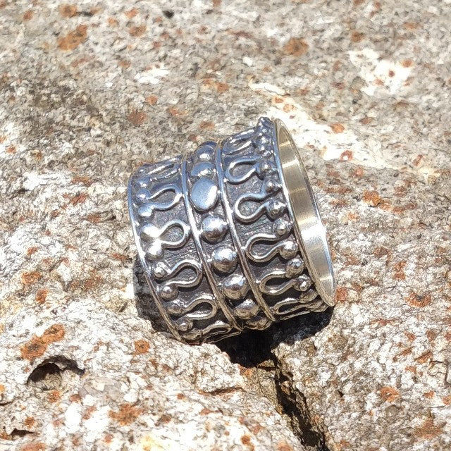 ANELLO etnico CHANDA in argento 925 ANELLO artigianale | ANELLI ARGENTO