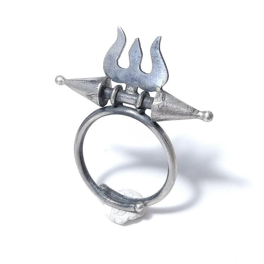 ETNICO | Anello in argento 925 TRIDENTE di Shiva - GIOIELLI