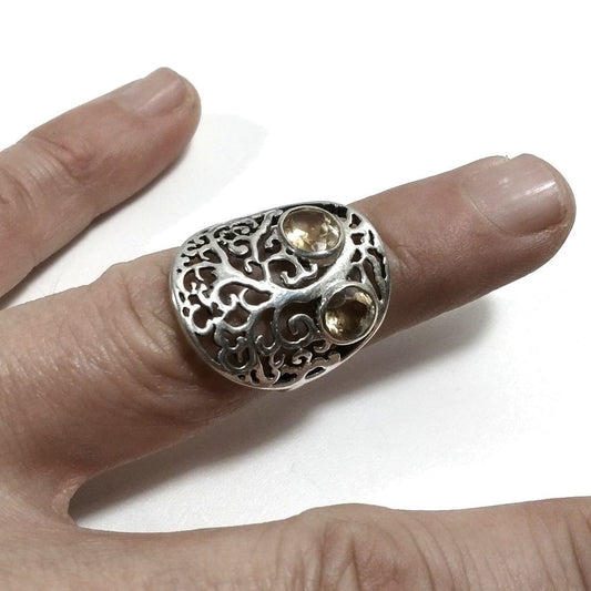 ANELLO Albero della VITA argento 925 con Pietra – quarzo citrino
