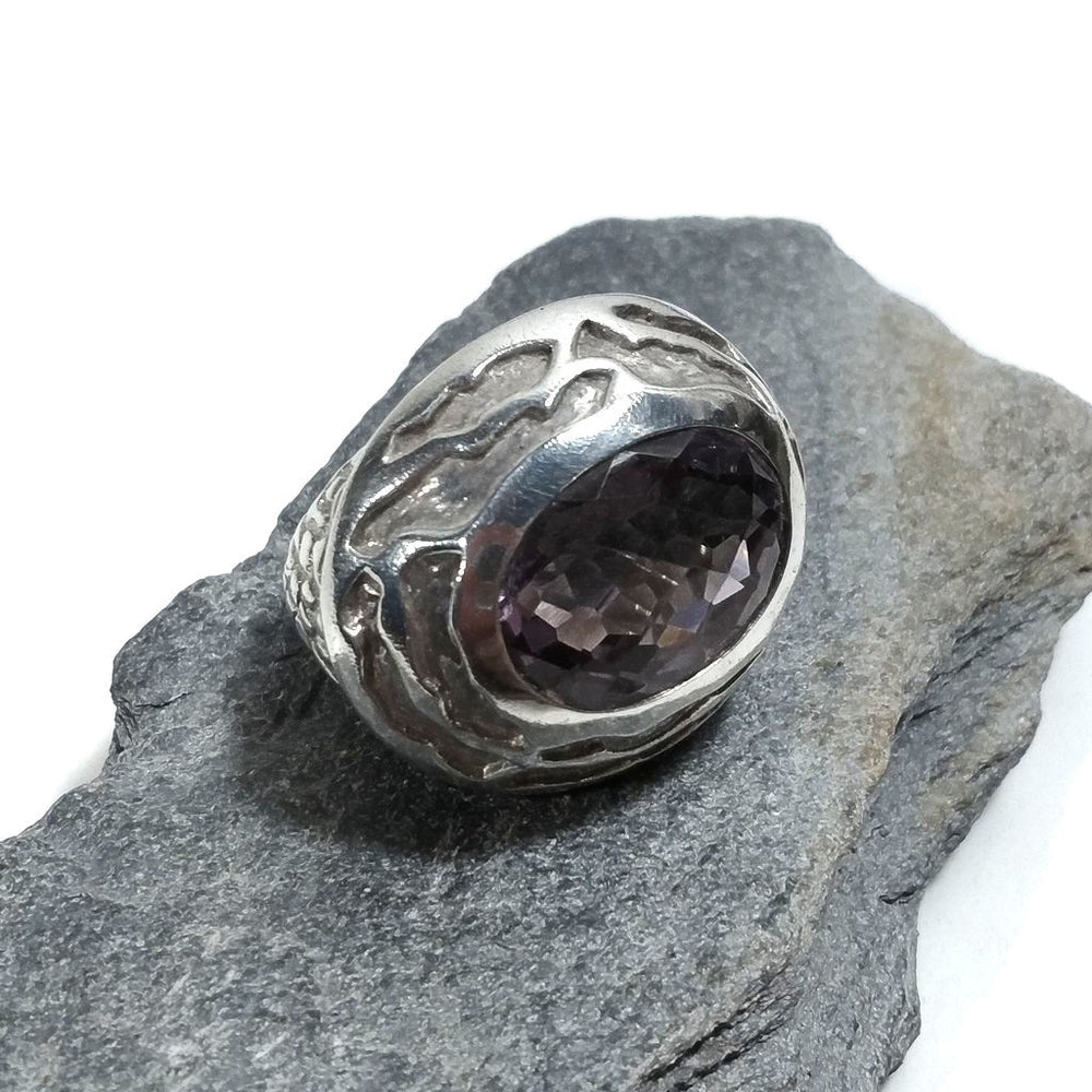 Anello con pietra in argento 925 con Ametista | GIOIELLI IN ARGENTO
