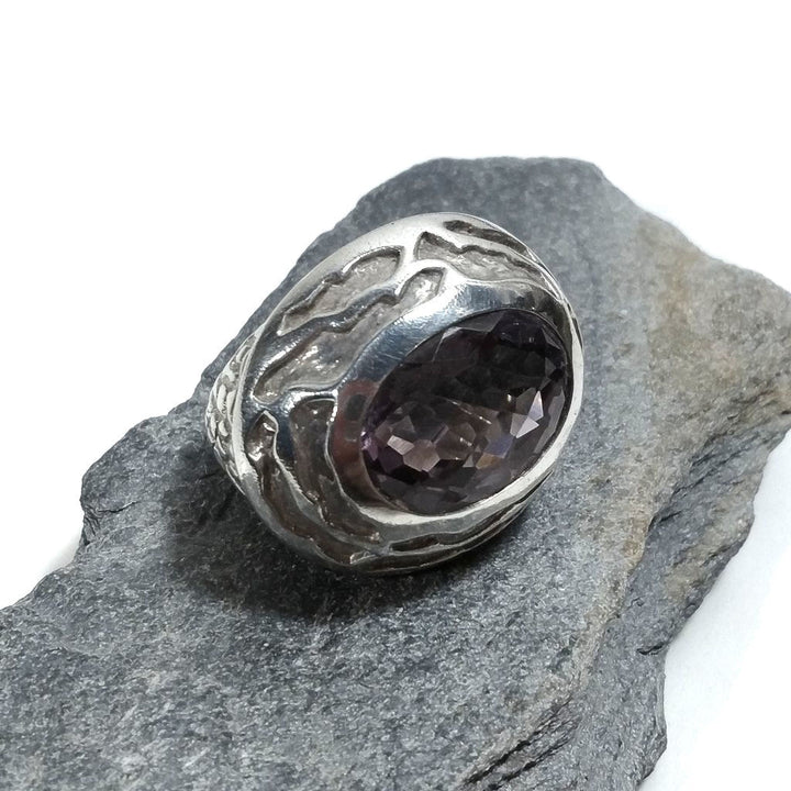 Anello con pietra in argento 925 con Ametista | GIOIELLI IN ARGENTO