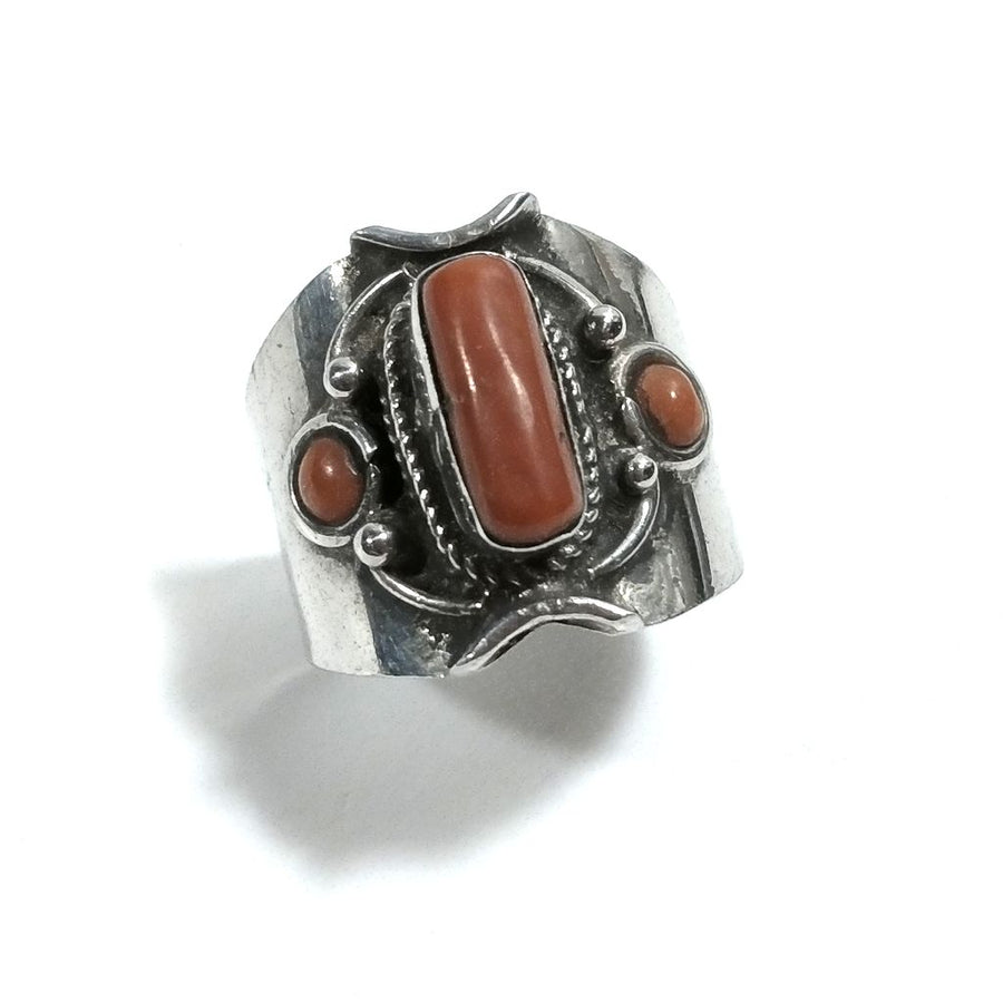ANELLO ETNICO ANELLO artigianale Corallo argento 925 | GIOIELLI ETNICI