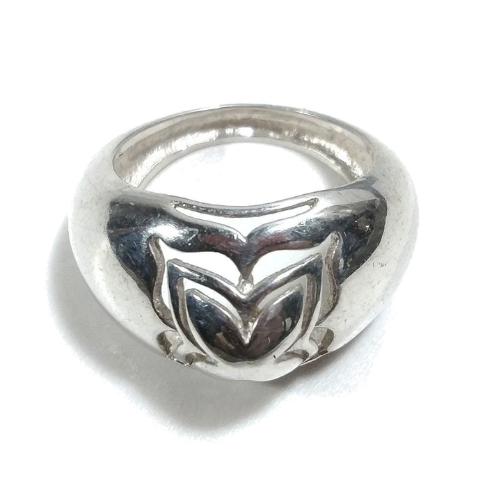 Anello a fascia alta con fiore stilizzato a traforo - ADOOR