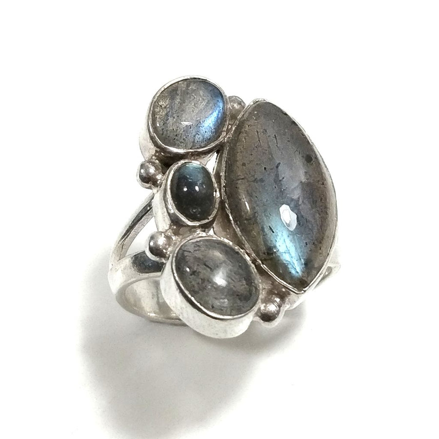 Anello con pietra in argento 925 con Labradorite | GIOIELLI IN ARGENTO
