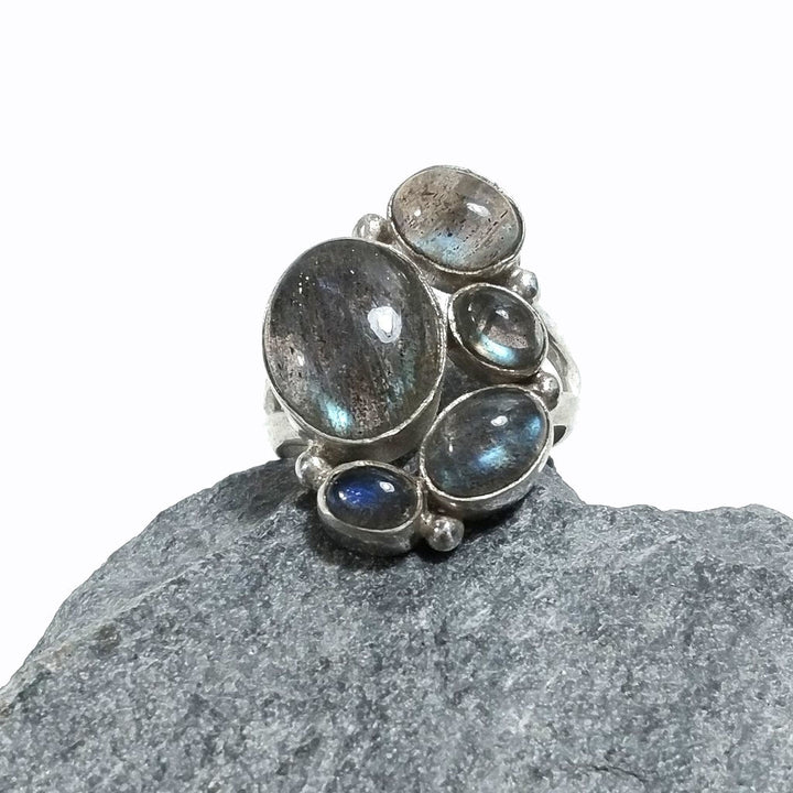Anello con pietra in argento 925 con Labradorite | GIOIELLI IN ARGENTO