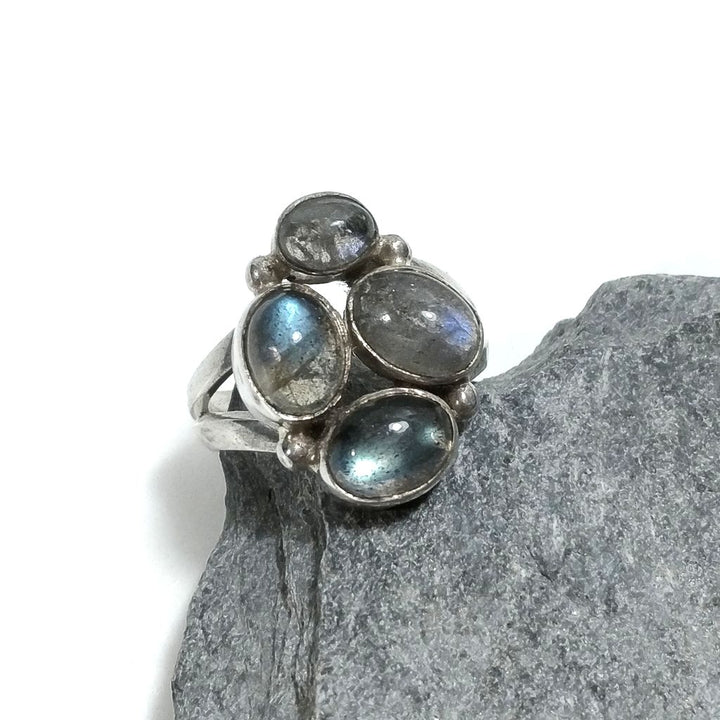 Anello con pietra in argento 925 con Labradorite | GIOIELLI IN ARGENTO