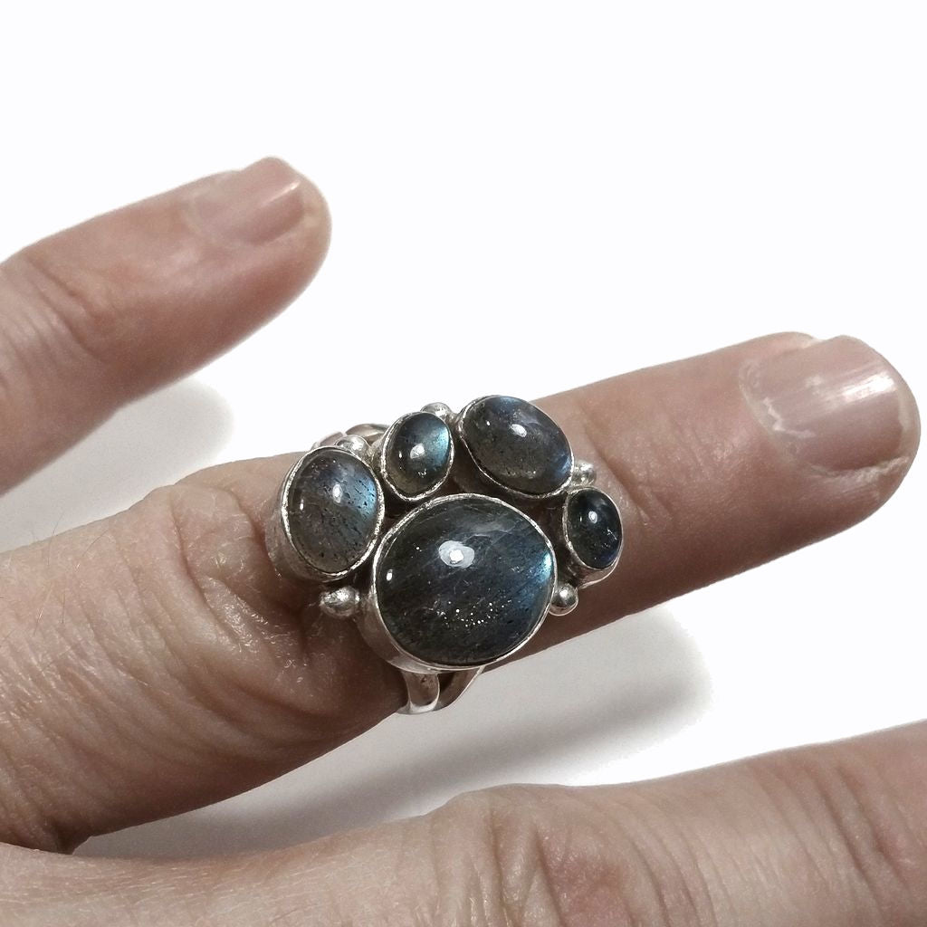 Anello con pietra in argento 925 con Labradorite | GIOIELLI IN ARGENTO