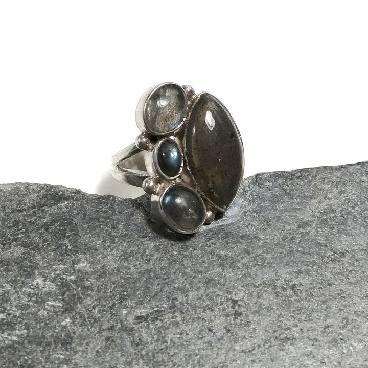 Anello con pietra in argento 925 con Labradorite | GIOIELLI IN ARGENTO