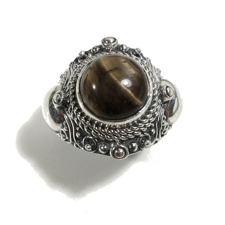 Anello con pietra in argento 925 con Occhio di Tigre | GIOIELLI IN ARGENTO