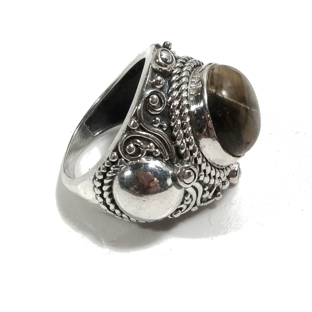 Anello con pietra in argento 925 con Occhio di Tigre | GIOIELLI IN ARGENTO