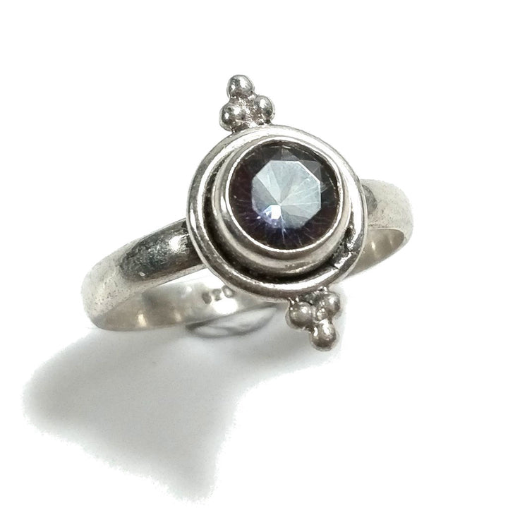 JENYA ring with 925 silver stone with blue topaz