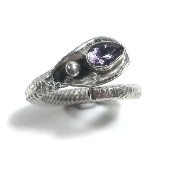 Schlangenring mit Stein aus 925er Silber - NAGUR