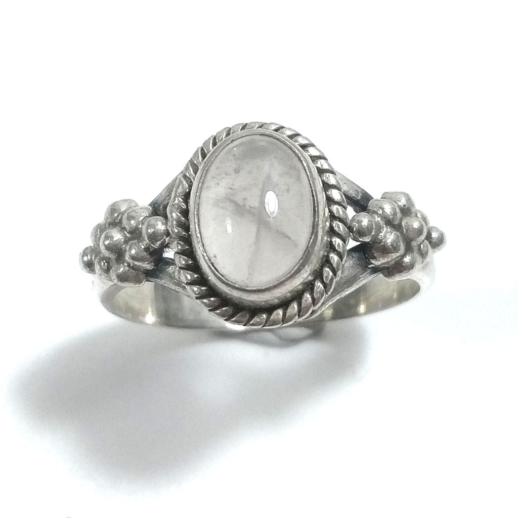 JAYA ring with 925 silver stone with Blue Topaz, Lapis Lazuli, Ruby Root