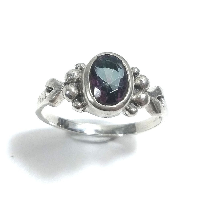 Ring with 925 silver stone with Peridot, mystical Topaz