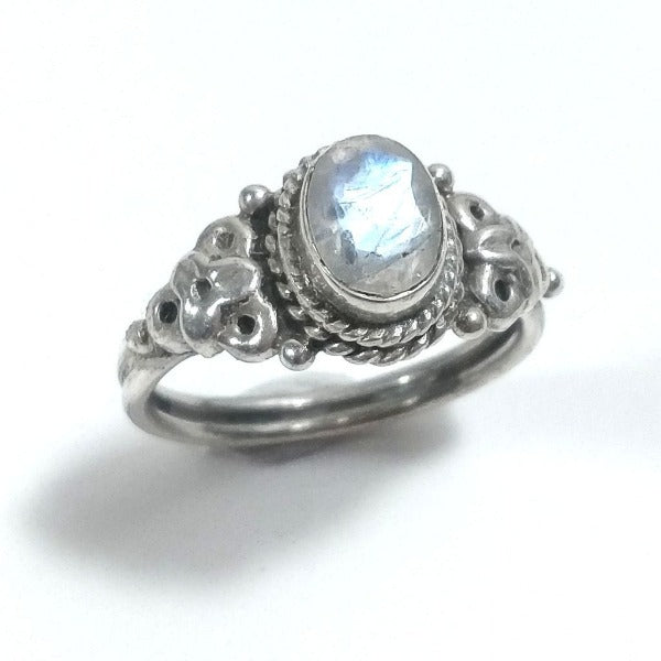 ANELLO artigianale in argento 925 con Labradotite , Granato , Ametista | GIOIELLI CON PIETRE