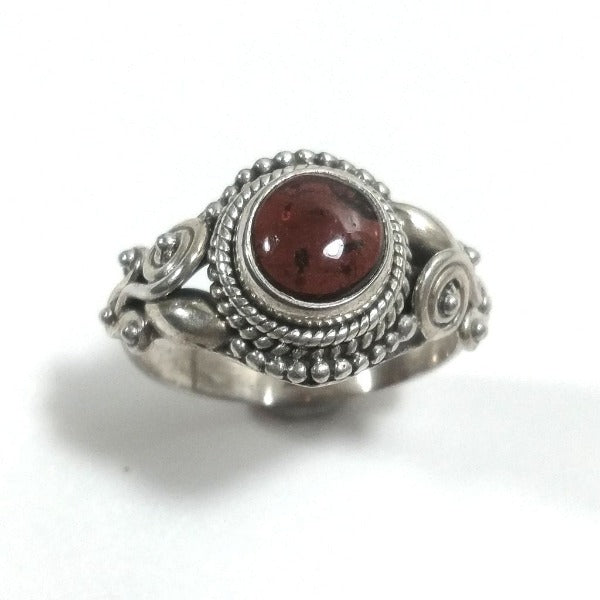 Anello con pietra in argento 925 con Pietra di luna, Ametista, Onice nero | GIOIELLI ETNICI