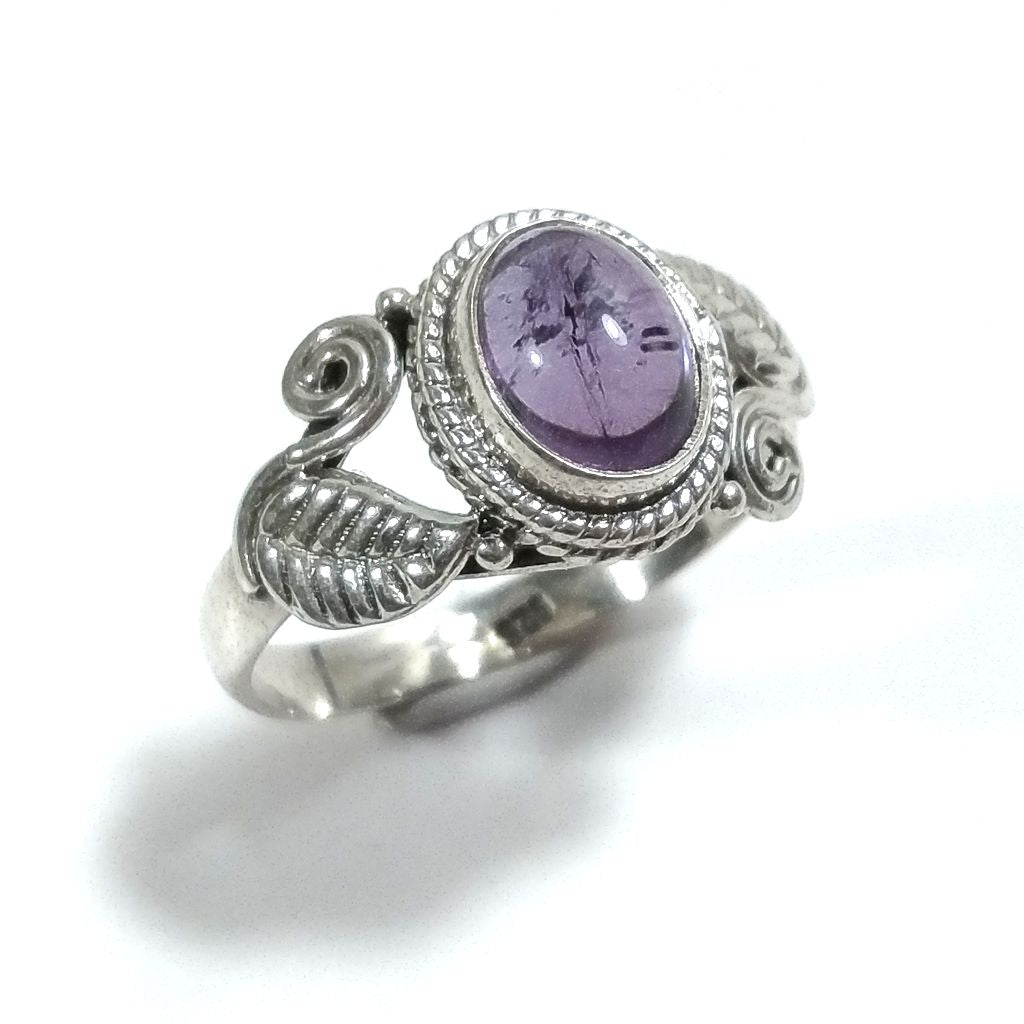 Ring with stone in 925 silver with Ruby Root, Green Agate | SILVER JEWELRY