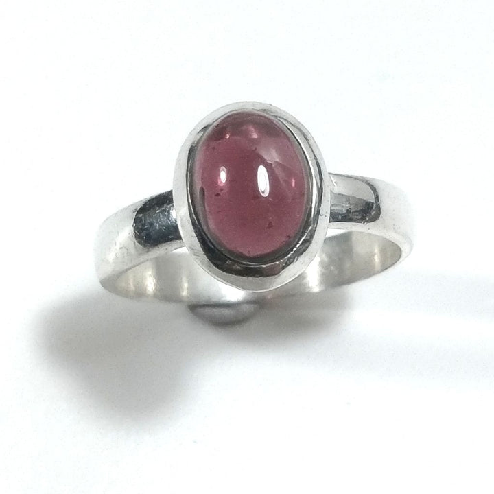 Band ring in 925 silver Ring with green AGATE stone